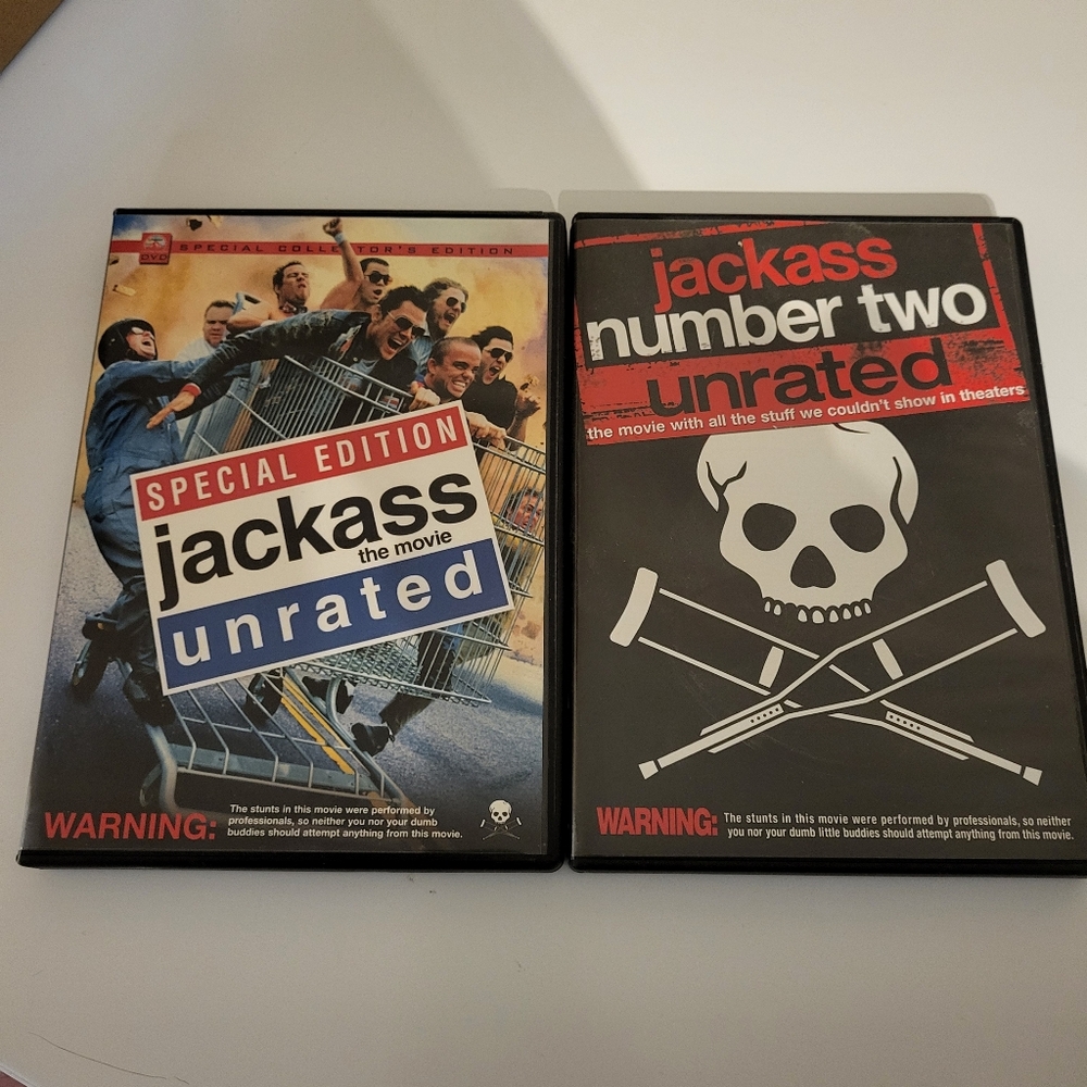 Jackass the Movie and Jackass Number Two DVD Lot